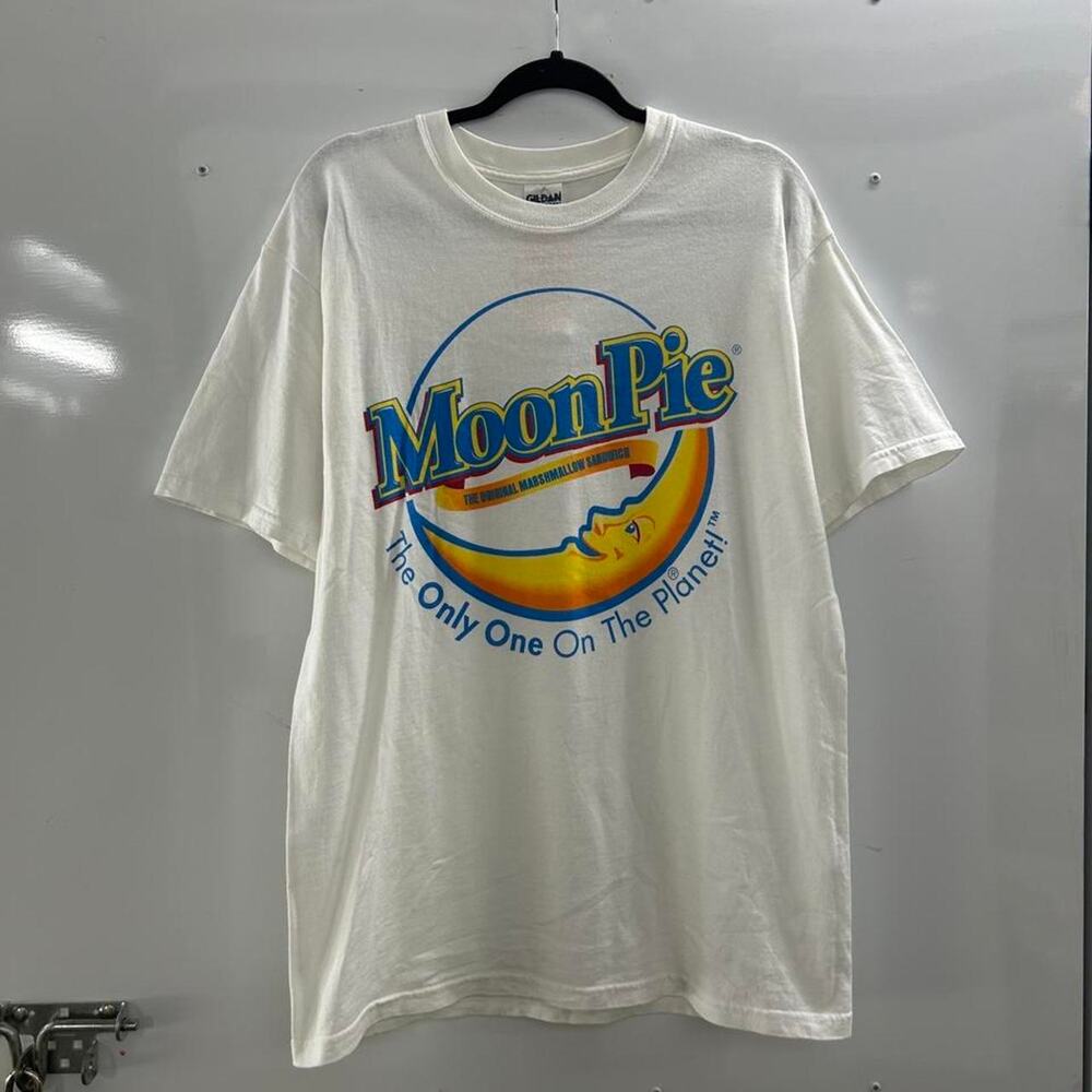 VTG MoonPie "The Only One On The Planet" Promo Tee M White Gildan Ultra Cotton